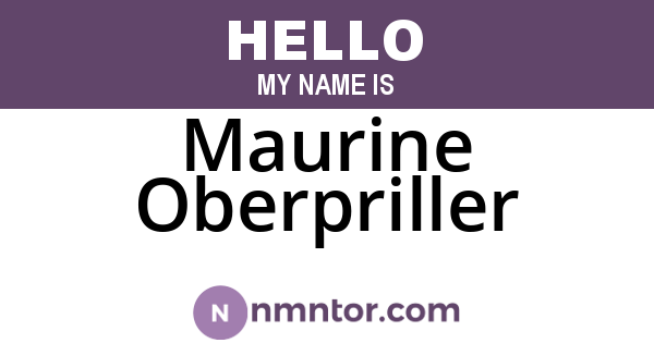 Maurine Oberpriller