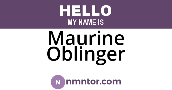 Maurine Oblinger