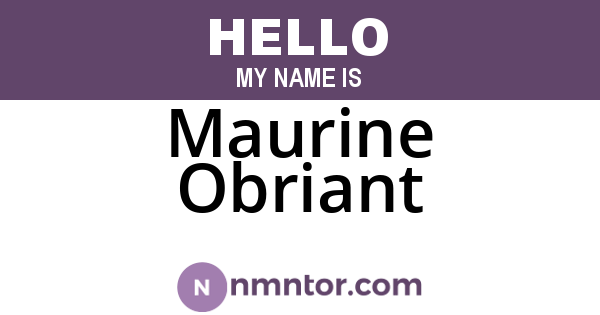 Maurine Obriant