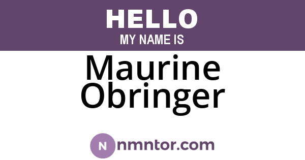 Maurine Obringer