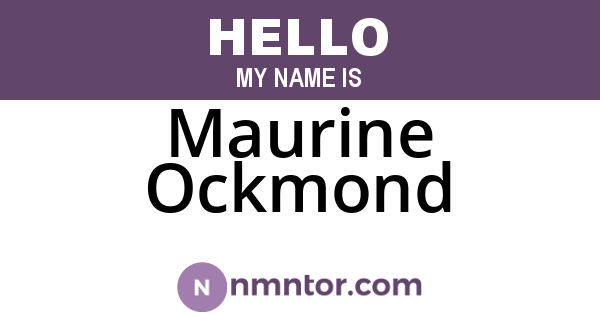 Maurine Ockmond