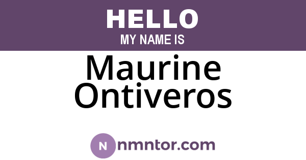 Maurine Ontiveros