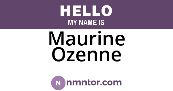 Maurine Ozenne