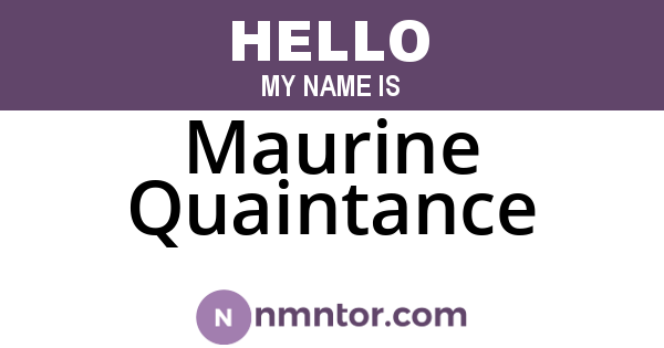 Maurine Quaintance