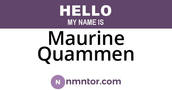Maurine Quammen