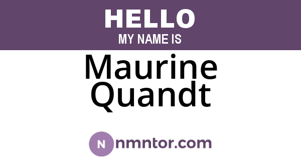 Maurine Quandt