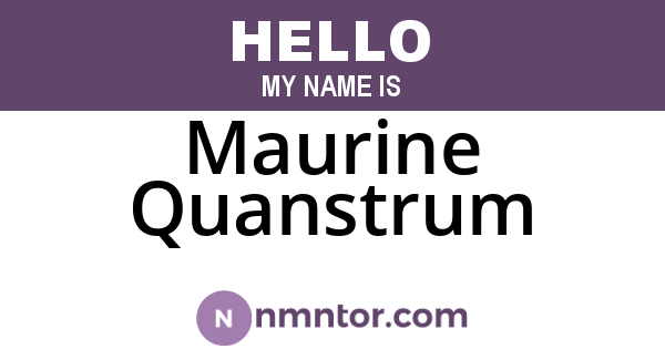 Maurine Quanstrum