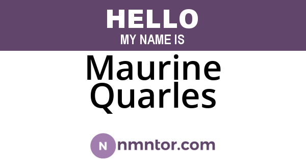 Maurine Quarles