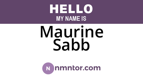 Maurine Sabb