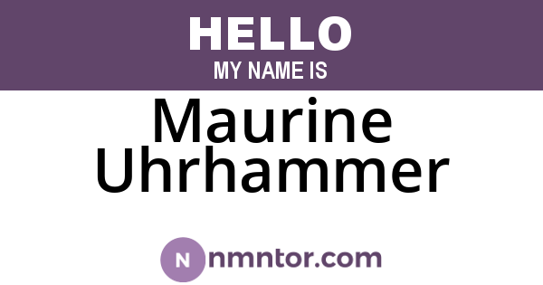 Maurine Uhrhammer