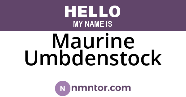 Maurine Umbdenstock