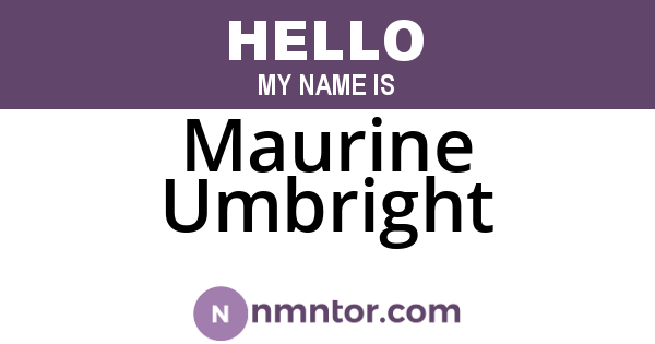 Maurine Umbright
