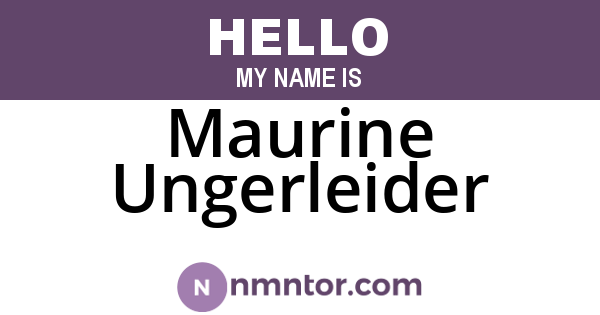 Maurine Ungerleider
