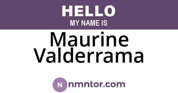 Maurine Valderrama