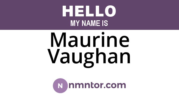 Maurine Vaughan