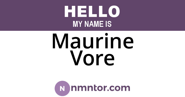 Maurine Vore