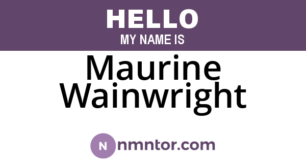 Maurine Wainwright