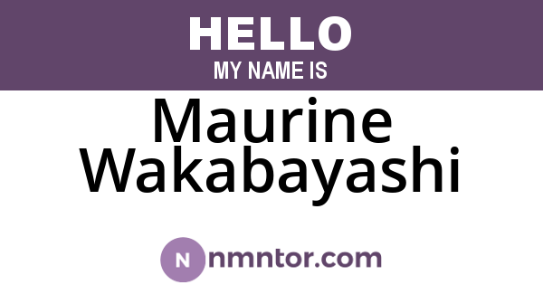 Maurine Wakabayashi