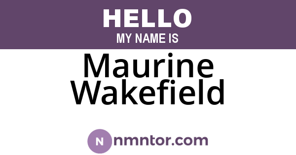 Maurine Wakefield