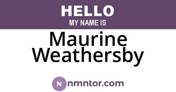 Maurine Weathersby