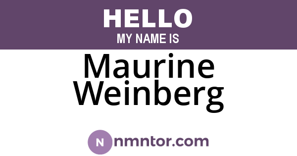 Maurine Weinberg