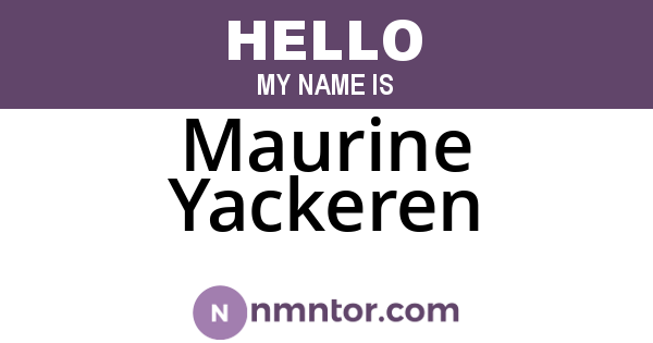 Maurine Yackeren