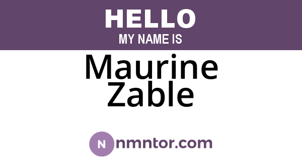 Maurine Zable