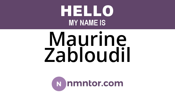 Maurine Zabloudil