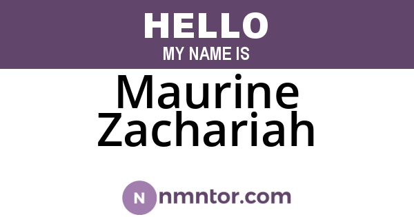 Maurine Zachariah