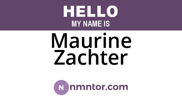 Maurine Zachter