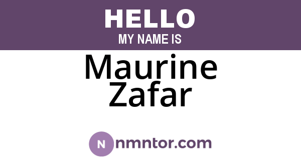 Maurine Zafar