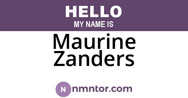 Maurine Zanders