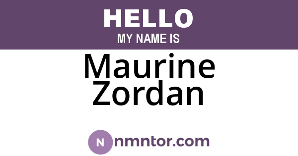 Maurine Zordan