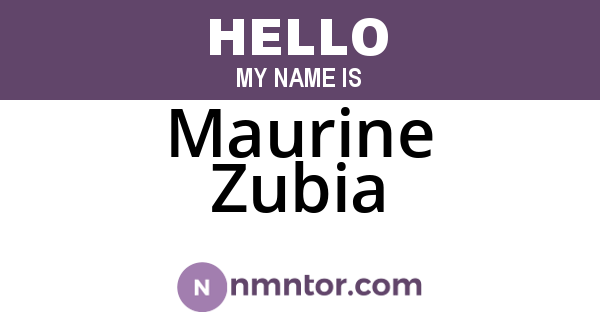 Maurine Zubia