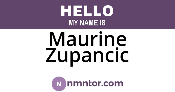 Maurine Zupancic