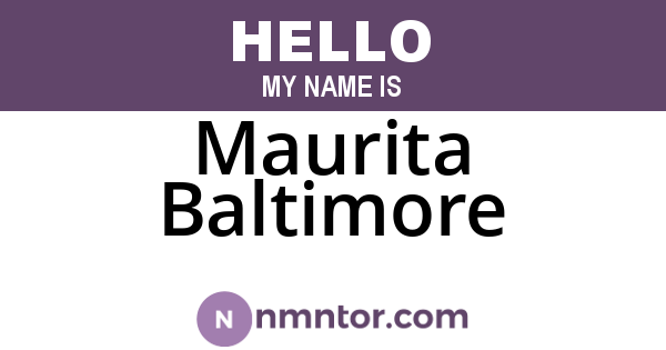 Maurita Baltimore
