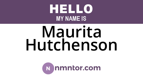 Maurita Hutchenson