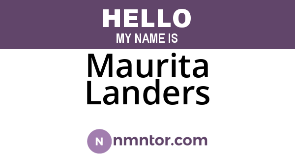 Maurita Landers