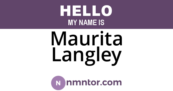 Maurita Langley