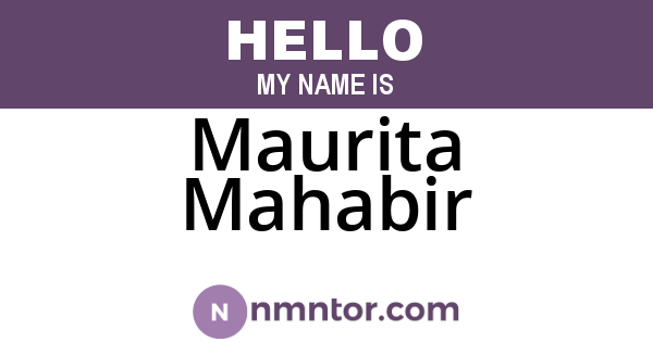 Maurita Mahabir