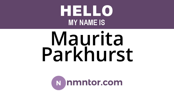 Maurita Parkhurst