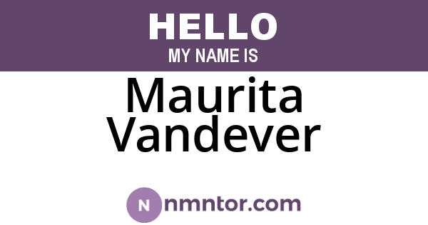 Maurita Vandever