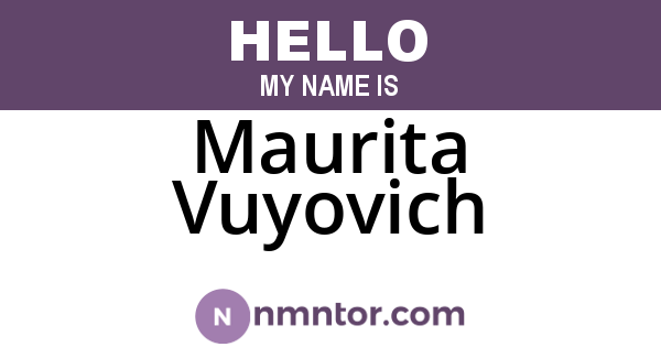 Maurita Vuyovich
