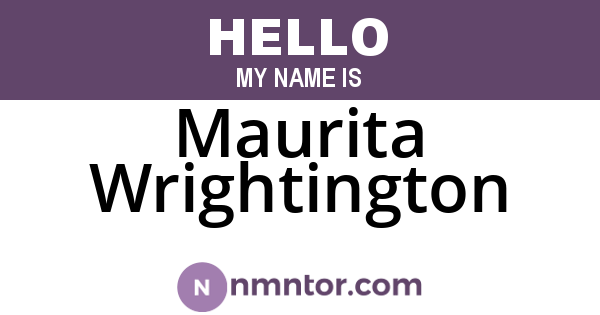 Maurita Wrightington