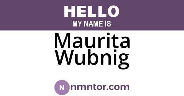 Maurita Wubnig