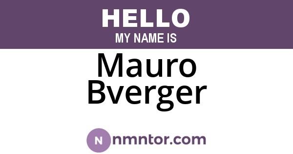 Mauro Bverger