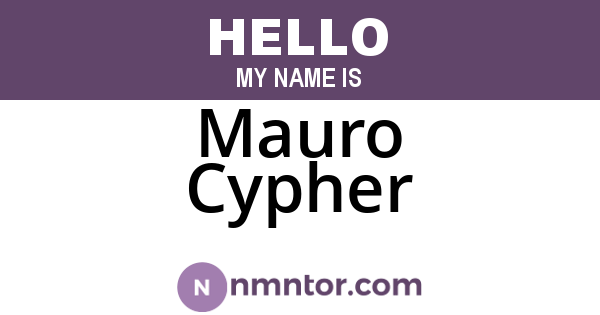 Mauro Cypher