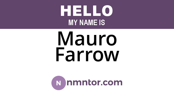 Mauro Farrow