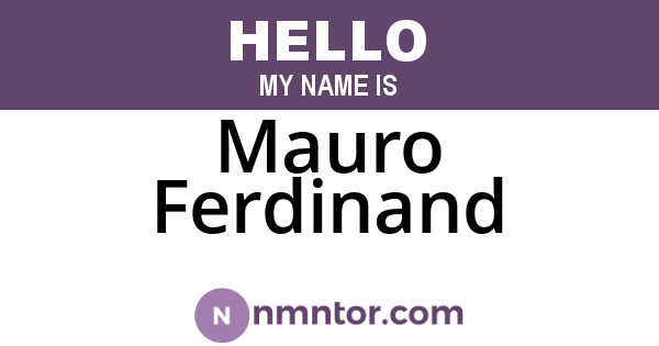 Mauro Ferdinand