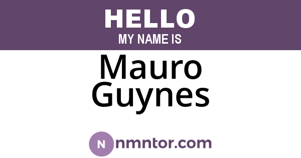 Mauro Guynes